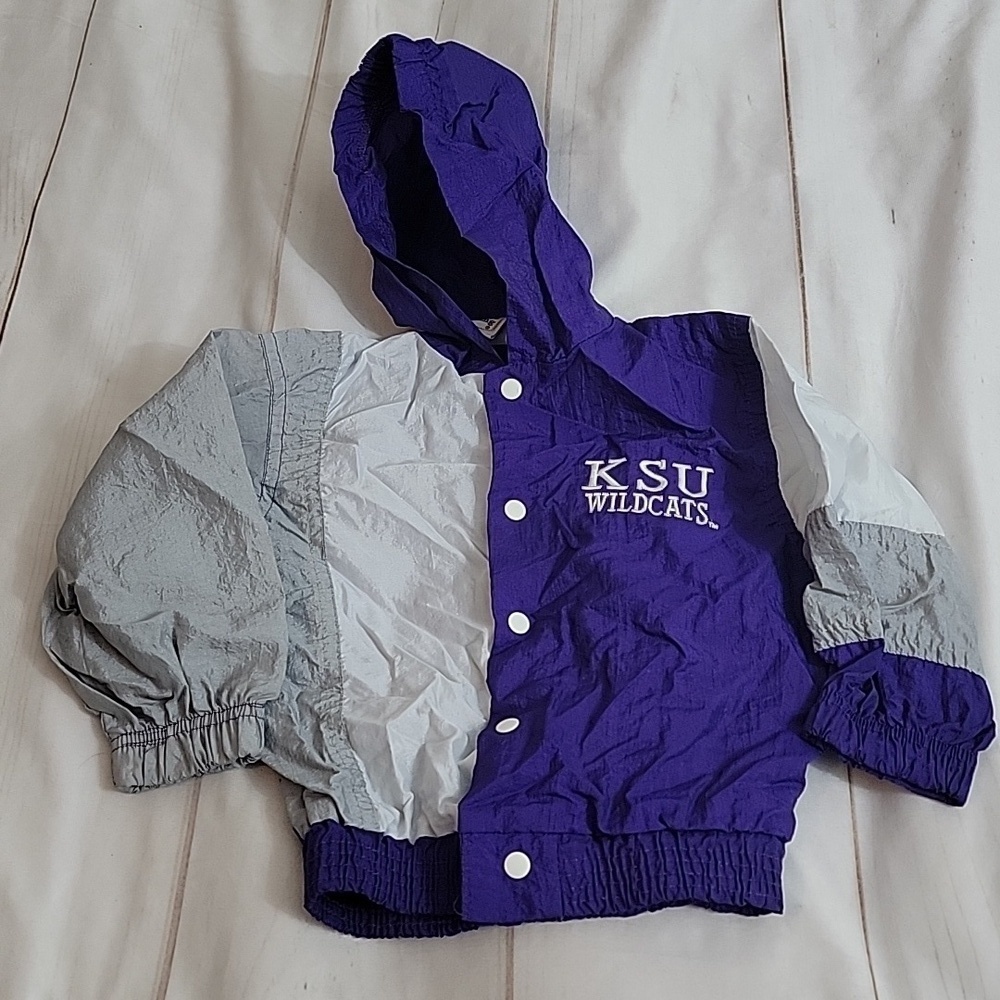 Vintage Kids Little Kings Color Black KSU Kansas State Wildcats Jacket size 2 2T